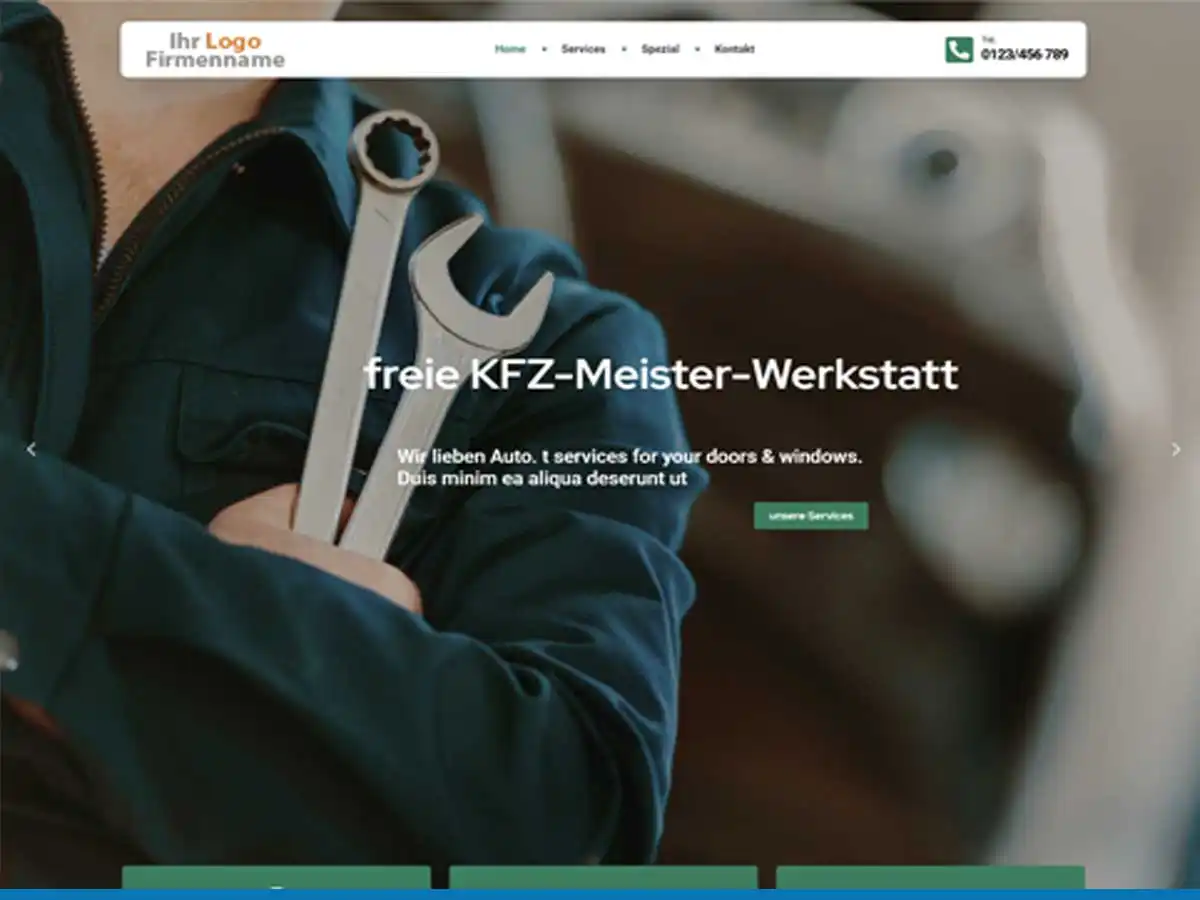 Wordpress Homepage Kfz Werkstatt