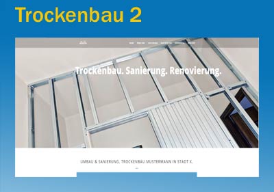 Homepage für Trockenbau. Website Sanierung
